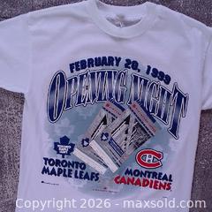 MaxSold Auction: Vintage 1999 Toronto Maple Leafs vs Montreal Canadiens Opening Night Tee – Medium – White - Toronto (Ontario, Canada) SELLER MANAGED Reseller Online Auction - Esandar Drive (STORAGE)