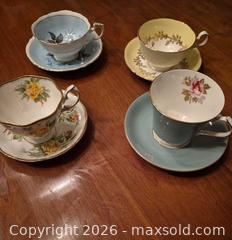 MaxSold Auction: 4 Bone China Teacup & Saucer Sets — Made in England - Toronto (Ontario, Canada) SELLER MANAGED Estate Sale Online Auction - Widdicombe Hill