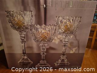 MaxSold Auction: Fifth Avenue Crystal Wellington Clear Crystal Candelabra Set of 3 - Toronto (Ontario, Canada) SELLER MANAGED Estate Sale Online Auction - Widdicombe Hill