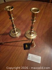 MaxSold Auction: Set of 2 Baldwin  Polished Solid Brass Candlesticks with Snuffer - Toronto (Ontario, Canada) SELLER MANAGED Estate Sale Online Auction - Widdicombe Hill