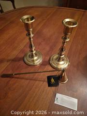 MaxSold Auction: Set of 2 Baldwin  Polished Solid Brass Candlesticks with Snuffer - Toronto (Ontario, Canada) SELLER MANAGED Estate Sale Online Auction - Widdicombe Hill