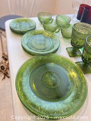 MaxSold Auction: Vintage 1960s Green Pressed Glassware Set, 16 Pieces - Toronto (Ontario, Canada) SELLER MANAGED Estate Sale Online Auction - Widdicombe Hill