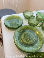 MaxSold Auction: Vintage 1960s Green Pressed Glassware Set, 16 Pieces - Toronto (Ontario, Canada) SELLER MANAGED Estate Sale Online Auction - Widdicombe Hill