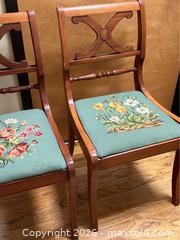 MaxSold Auction: 2 Antique Craddock Duncan Phyfe Mahogany & Floral Needlepoint Accent Chairs - Campbell (California, USA) SELLER MANAGED Downsizing Online Auction - Dell Avenue