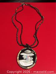 MaxSold Auction: Art Deco Style Abalone Shell Pendant Necklace - Campbell (California, USA) SELLER MANAGED Downsizing Online Auction - Dell Avenue