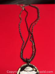 MaxSold Auction: Art Deco Style Abalone Shell Pendant Necklace - Campbell (California, USA) SELLER MANAGED Downsizing Online Auction - Dell Avenue