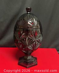 MaxSold Auction: Cristal d'Arques Durand Ruby Red Pedestal Candy Dish – 9.5" - Campbell (California, USA) SELLER MANAGED Downsizing Online Auction - Dell Avenue