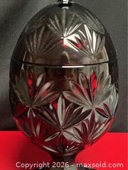 MaxSold Auction: Cristal d'Arques Durand Ruby Red Pedestal Candy Dish – 9.5" - Campbell (California, USA) SELLER MANAGED Downsizing Online Auction - Dell Avenue