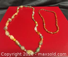 MaxSold Auction: Natural Stone Beaded Necklace Lot – Earth Tone - Campbell (California, USA) SELLER MANAGED Downsizing Online Auction - Dell Avenue