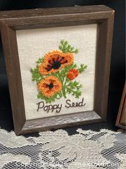 MaxSold Auction: Pair of Vintage Framed Floral Needlepoint / Crewel Embroidery Wall Art  Cottagecore - Campbell (California, USA) SELLER MANAGED Downsizing Online Auction - Dell Avenue