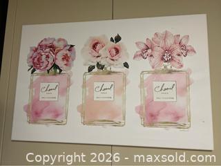 MaxSold Auction: Pink Floral Bouquets Glam Designer Fashion Jars by Amanda Greenwood - Graphic Art Print - Campbell (California, USA) SELLER MANAGED Downsizing Online Auction - Dell Avenue