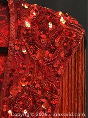 MaxSold Auction: Red Beaded Sequin Fringe Collar, Embroidery Lace Applique - Campbell (California, USA) SELLER MANAGED Downsizing Online Auction - Dell Avenue