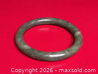 MaxSold Auction: Solid Jade Bracelet - Vintage Round Bangle - Green Jade - Stone Bracelet - Asian Jewelry - Campbell (California, USA) SELLER MANAGED Downsizing Online Auction - Dell Avenue