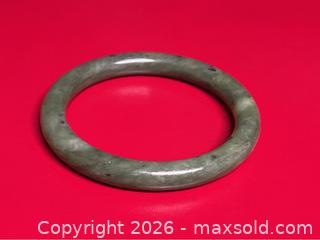 MaxSold Auction: Solid Jade Bracelet - Vintage Round Bangle - Green Jade - Stone Bracelet - Asian Jewelry - Campbell (California, USA) SELLER MANAGED Downsizing Online Auction - Dell Avenue