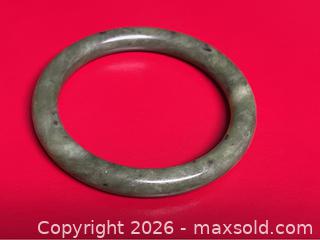 MaxSold Auction: Solid Jade Bracelet - Vintage Round Bangle - Green Jade - Stone Bracelet - Asian Jewelry - Campbell (California, USA) SELLER MANAGED Downsizing Online Auction - Dell Avenue