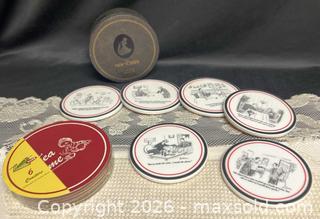 MaxSold Auction: The New Yorker Coasters, A Restoration Hardware Exclusive, 2004 Set Of 6 + Moms Dinner Coasters - Campbell (California, USA) SELLER MANAGED Downsizing Online Auction - Dell Avenue