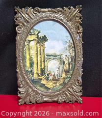 MaxSold Auction: Vintage “Roman Ruins” Framed Lithograph – Italy – 4.5" Baroque Style - Campbell (California, USA) SELLER MANAGED Downsizing Online Auction - Dell Avenue
