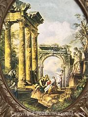 MaxSold Auction: Vintage “Roman Ruins” Framed Lithograph – Italy – 4.5" Baroque Style - Campbell (California, USA) SELLER MANAGED Downsizing Online Auction - Dell Avenue