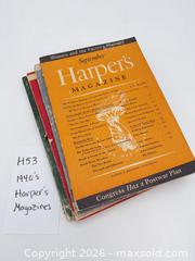 MaxSold Auction: 1940’s Harper’s Magazines - Bremerton (Washington, USA) SELLER MANAGED Estate Sale Online Auction - Burwell