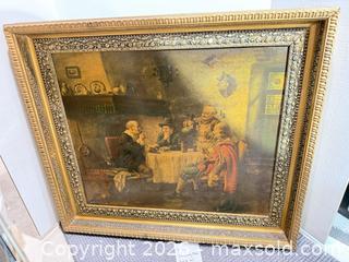 MaxSold Auction: Drinking Men Print with Ornate Frame - Bremerton (Washington, USA) SELLER MANAGED Estate Sale Online Auction - Burwell