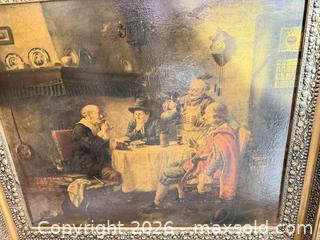 MaxSold Auction: Drinking Men Print with Ornate Frame - Bremerton (Washington, USA) SELLER MANAGED Estate Sale Online Auction - Burwell