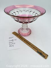 MaxSold Auction: Tiffin-Franciscan or Indiana Glass King's Crown Cranberry flash Footed Bowl - Bremerton (Washington, USA) SELLER MANAGED Estate Sale Online Auction - Burwell