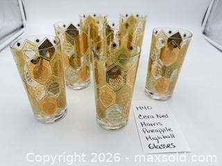 MaxSold Auction: Vera Ned Harris Pineapple Highball Glasses - Bremerton (Washington, USA) SELLER MANAGED Estate Sale Online Auction - Burwell