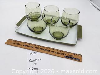 MaxSold Auction: Vintage Green Tray and Green Glasses - Bremerton (Washington, USA) SELLER MANAGED Estate Sale Online Auction - Burwell