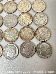 MaxSold Auction: 25 Roosevelt Dimes - 90% Silver, Mixed Mint Marks - San Jose (California, USA) SELLER MANAGED Downsizing Online Auction - East Humboldt Street