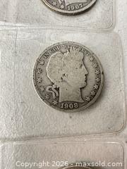 MaxSold Auction: Barber Half Dollar Lot (1907, 1908, 1911) - San Jose (California, USA) SELLER MANAGED Downsizing Online Auction - E Humboldt