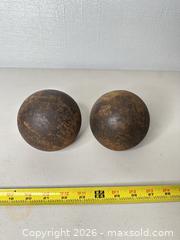 MaxSold Auction: Cast Iron Cannon Balls / Iron Shot (Pair) - San Jose (California, USA) SELLER MANAGED Downsizing Online Auction - East Humboldt Street