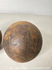 MaxSold Auction: Cast Iron Cannon Balls / Iron Shot (Pair) - San Jose (California, USA) SELLER MANAGED Downsizing Online Auction - East Humboldt Street