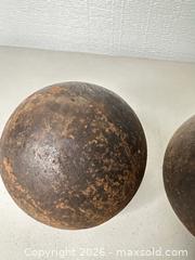 MaxSold Auction: Cast Iron Cannon Balls / Iron Shot (Pair) - San Jose (California, USA) SELLER MANAGED Downsizing Online Auction - East Humboldt Street