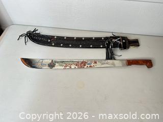 MaxSold Auction: Guatemalan Souvenir Machete, 24-30 in Stainless Steel Blade - San Jose (California, USA) SELLER MANAGED Downsizing Online Auction - East Humboldt Street
