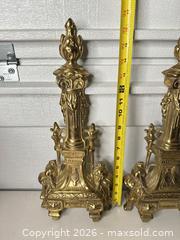 MaxSold Auction: Pair of Brass Rococo/Baroque Andirons, 12–16 in - San Jose (California, USA) SELLER MANAGED Downsizing Online Auction - East Humboldt Street