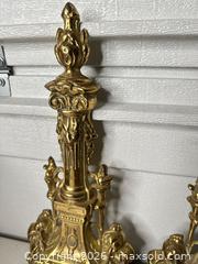 MaxSold Auction: Pair of Brass Rococo/Baroque Andirons, 12–16 in - San Jose (California, USA) SELLER MANAGED Downsizing Online Auction - East Humboldt Street