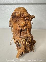 MaxSold Auction: Primitive Burl Root Wood Bust, Human Head, Medium - San Jose (California, USA) SELLER MANAGED Downsizing Online Auction - East Humboldt Street