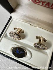 MaxSold Auction: Royale Gold Tone Oval Vintage Car Cufflinks - San Jose (California, USA) SELLER MANAGED Downsizing Online Auction - East Humboldt Street