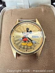 MaxSold Auction: Seiko Mickey Mouse Quartz Gold-Tone Watch Head Day-Date - San Jose (California, USA) SELLER MANAGED Downsizing Online Auction - East Humboldt Street