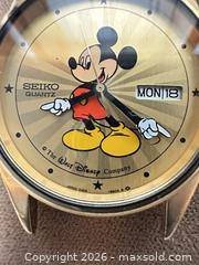 MaxSold Auction: Seiko Mickey Mouse Quartz Gold-Tone Watch Head Day-Date - San Jose (California, USA) SELLER MANAGED Downsizing Online Auction - East Humboldt Street