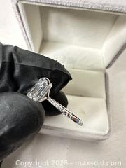 MaxSold Auction: Sterling Silver Ring with 4 CT Emerald-Cut Center, Halo Pavé - San Jose (California, USA) SELLER MANAGED Downsizing Online Auction - East Humboldt Street