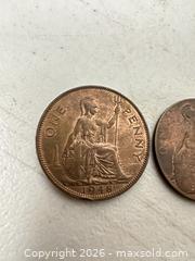 MaxSold Auction: United Kingdom One Penny Coins, 1912 & 1948, Bronze/Copper - San Jose (California, USA) SELLER MANAGED Downsizing Online Auction - East Humboldt Street