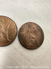 MaxSold Auction: United Kingdom One Penny Coins, 1912 & 1948, Bronze/Copper - San Jose (California, USA) SELLER MANAGED Downsizing Online Auction - East Humboldt Street