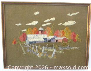 MaxSold Auction: MID-CENTURY MODERN HAND STITCHED CREWEL WORK ART FRAMED  - Prince Edward (Ontario, Canada) PARTNER MANAGED Estate Sale Online Auction - County Road 3 