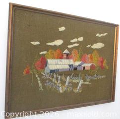 MaxSold Auction: MID-CENTURY MODERN HAND STITCHED CREWEL WORK ART FRAMED  - Prince Edward (Ontario, Canada) PARTNER MANAGED Estate Sale Online Auction - County Road 3 