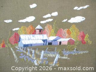 MaxSold Auction: MID-CENTURY MODERN HAND STITCHED CREWEL WORK ART FRAMED  - Prince Edward (Ontario, Canada) PARTNER MANAGED Estate Sale Online Auction - County Road 3 