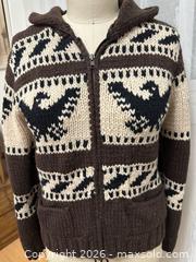 MaxSold Auction: Giorgio Armani Cowichan inspired hooded wool knit sweater  - Toronto (Ontario, Canada) PARTNER MANAGED Downsizing Online Auction - Mclevin Avenue PART TWO