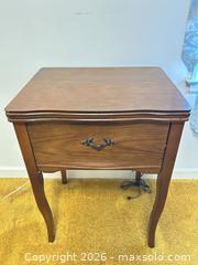 MaxSold Auction: Adler Vintage Mechanical Sewing Machine in Wood Cabinet - Wake Forest (North Carolina, USA) PARTNER MANAGED Downsizing Online Auction - Wait Avenue