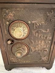 MaxSold Auction: Antique Cast Iron Toy Safe Coin Bank by The Keyless Lock Co. - Wake Forest (North Carolina, USA) PARTNER MANAGED Downsizing Online Auction - Wait Avenue