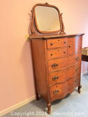 MaxSold Auction: Antique Oak Highboy Dresser, Early 20th Century, ~37" W - Wake Forest (North Carolina, USA) PARTNER MANAGED Downsizing Online Auction - Wait Avenue